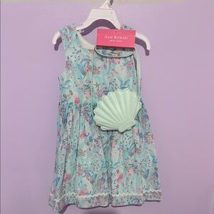 Isaac Mizrahi Kids' Aqua Dress with Shell Purse